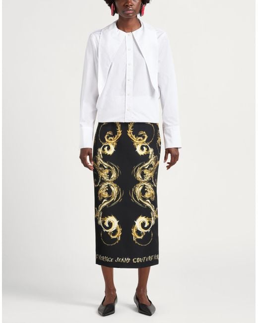 Versace Jeans Couture Black Midi Skirt