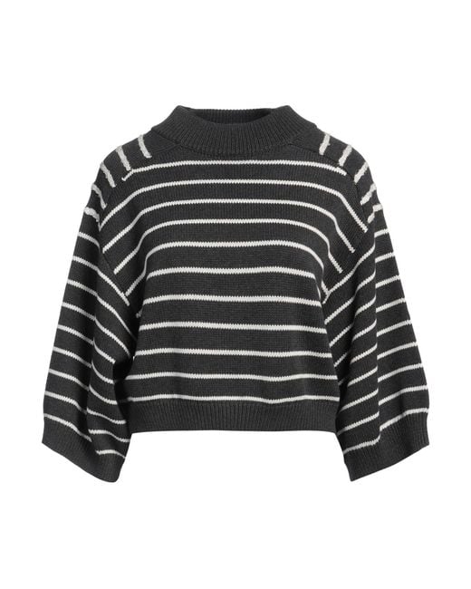 Brunello Cucinelli Black Charcoal Turtleneck Cotton