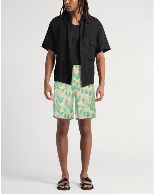 Roberto Collina Green Shorts & Bermuda Shorts Viscose for men