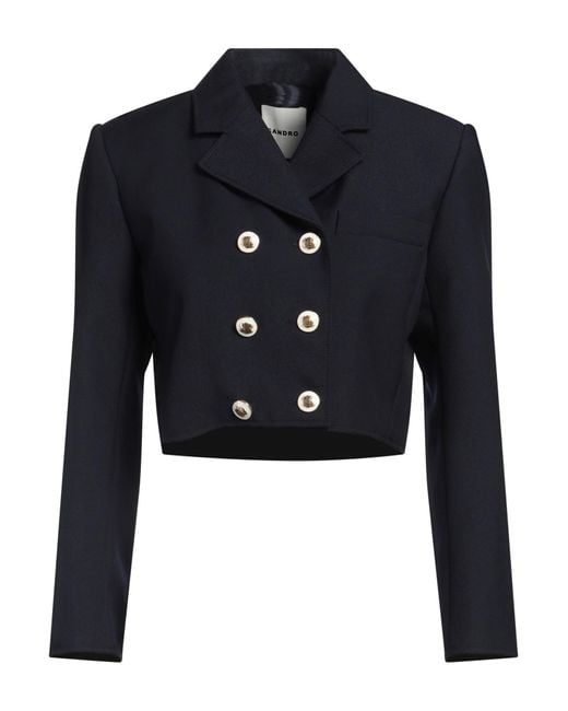 Sandro Blue Blazer Virgin Wool, Polyester