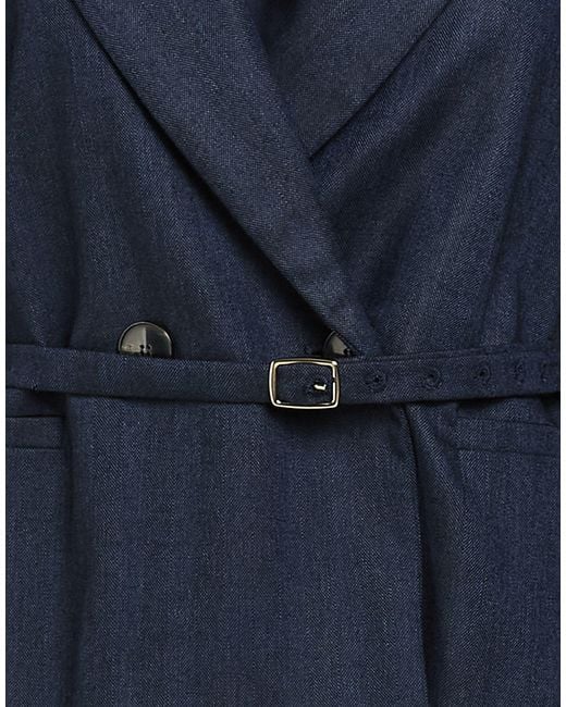 Marella Blue Midnight Blazer Viscose, Wool, Polyester, Elastane