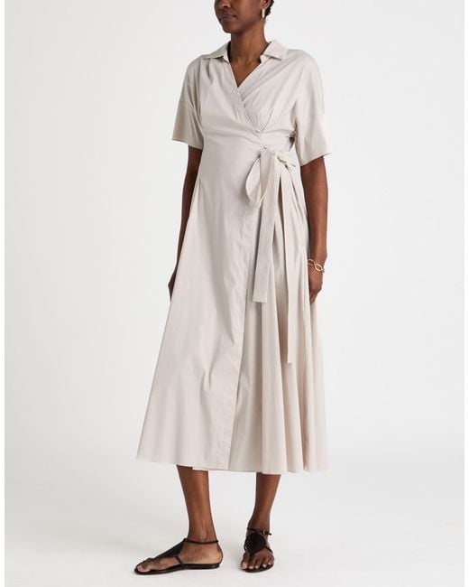 Max Mara Natural Maxi Dress Cotton, Polyamide, Elastane