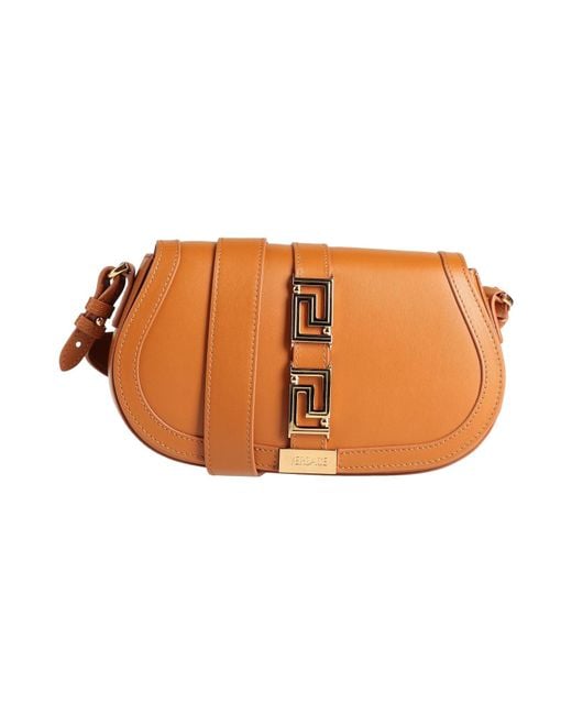 Versace Orange Tan Cross-Body Bag Calfskin, Lambskin