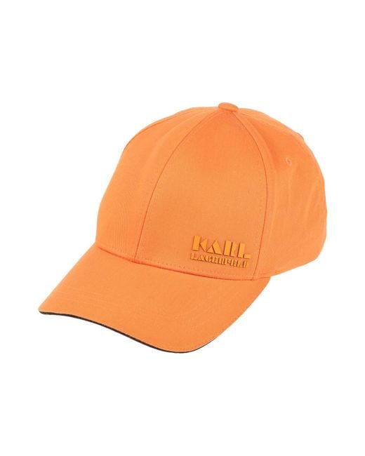 Karl Lagerfeld Orange Hat Cotton, Polyester for men