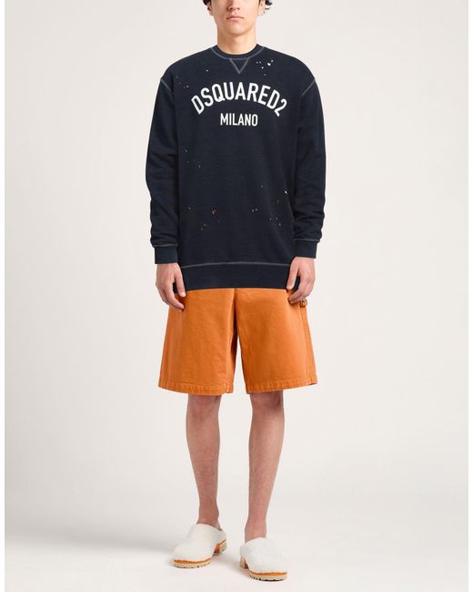 DSquared² Blue Sweatshirt Cotton, Elastane for men