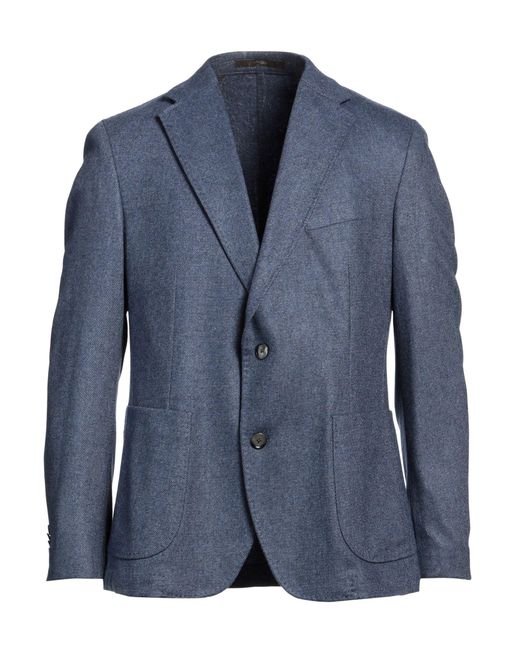 Windsor. Blue Slate Blazer Wool, Polyamide, Recycled Wool, Synthetic Fibers, Cashmere for men
