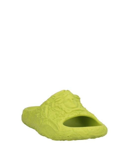 Versace Yellow Medusa Embossed Slides for men