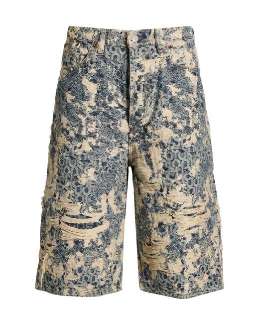 Acne Blue Denim Shorts Cotton for men