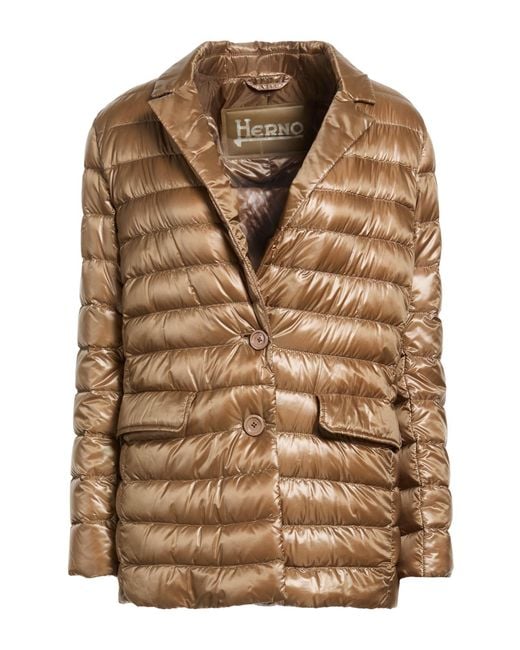 Herno Brown Puffer Polyamide