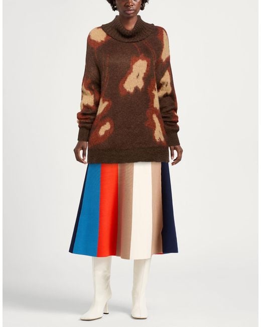 Manila Grace Brown Turtleneck Acrylic, Mohair Wool, Polyamide