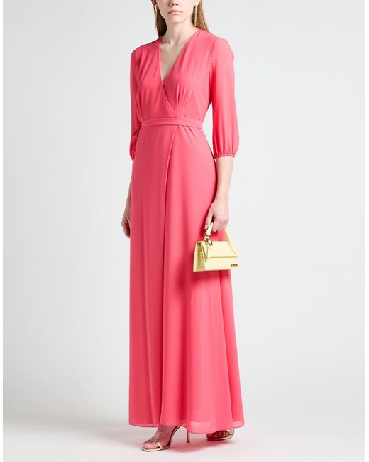 Patrizia Pepe Pink Coral Maxi Dress Polyester