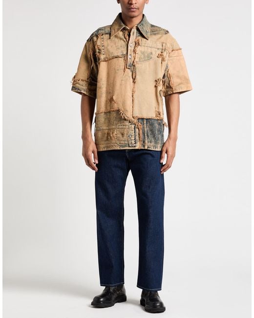Dolce & Gabbana Natural Denim Shirt Paper, Elastane for men