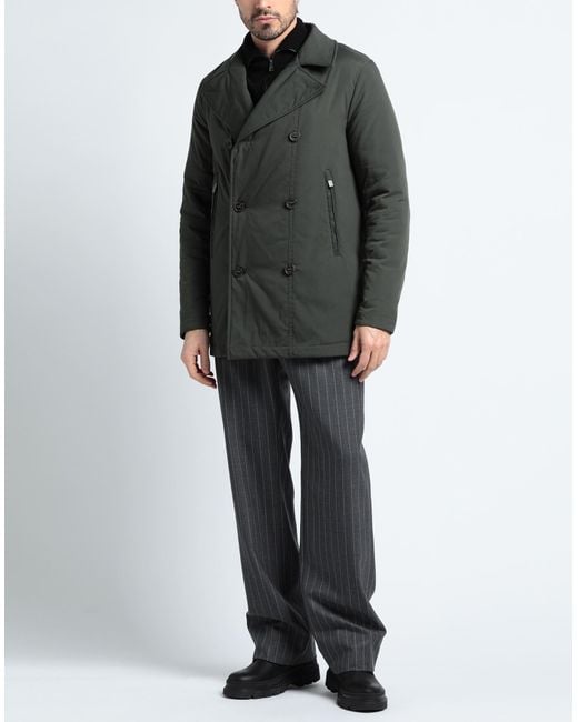 Canali Black Overcoat & Trench Coat for men