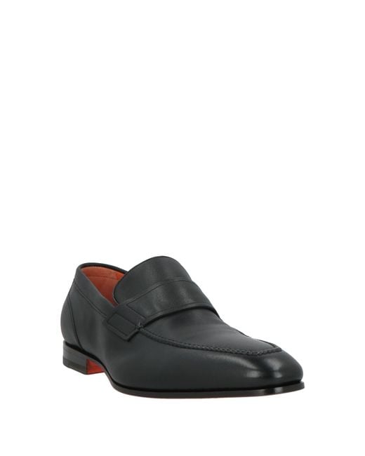 Santoni Black Loafers for men