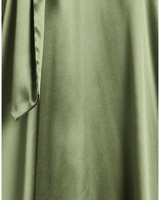Dries Van Noten Green Top Silk, Elastane