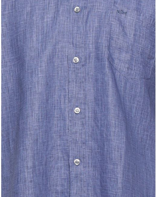 Paul \u0026 Shark Linen Shirt in Slate Blue 