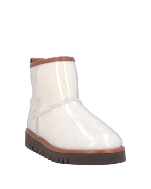 Emporio Armani Natural Ivory Ankle Boots Pvc