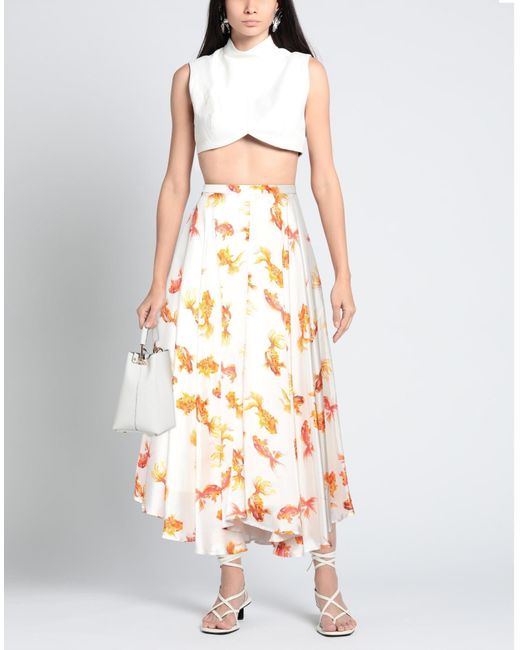 Lardini White Maxi Skirt