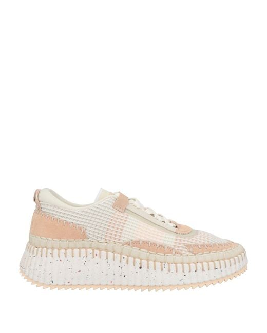 Chloé Natural Blush Sneakers Textile Fibers, Leather
