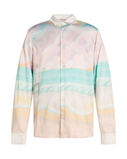 FAMILY FIRST Blue Shirt Viscose, Elastane for men