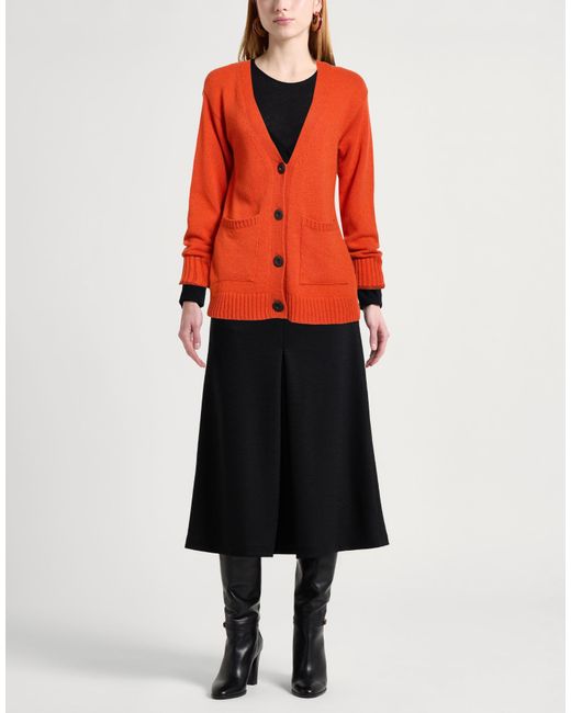 Maliparmi Orange Cardigan Wool, Viscose, Polyamide, Mohair Wool, Acrylic