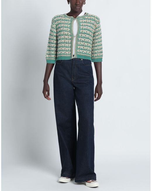 Anneclaire Green Cardigan Polyamide, Cotton