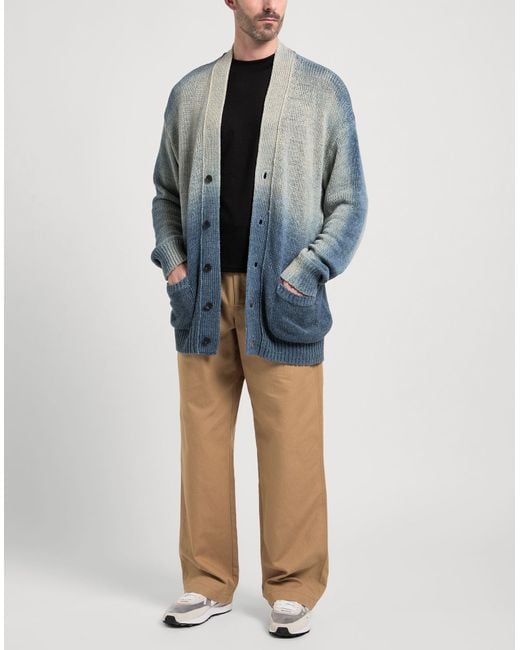 Roberto Collina Blue Cardigan Cotton, Nylon for men