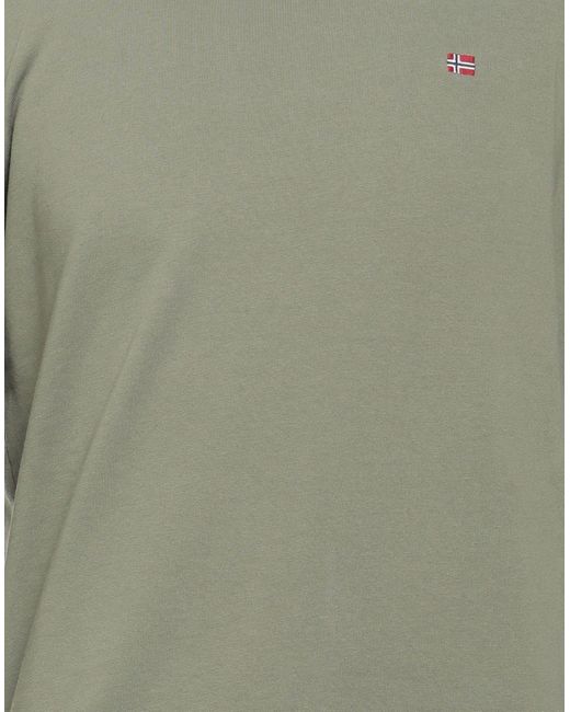Napapijri Green Military Sweatshirt Cotton for men