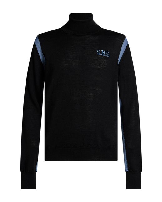 CoSTUME NATIONAL Black Turtleneck Acrylic, Wool for men