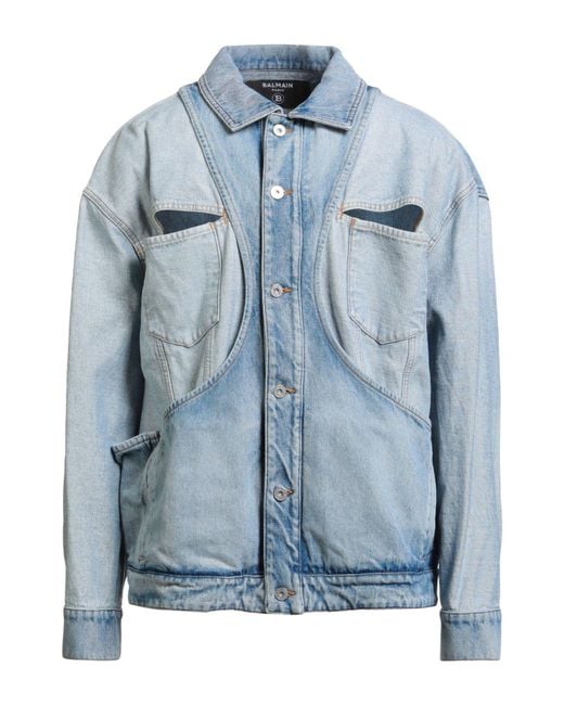 Balmain Blue Denim Outerwear for men