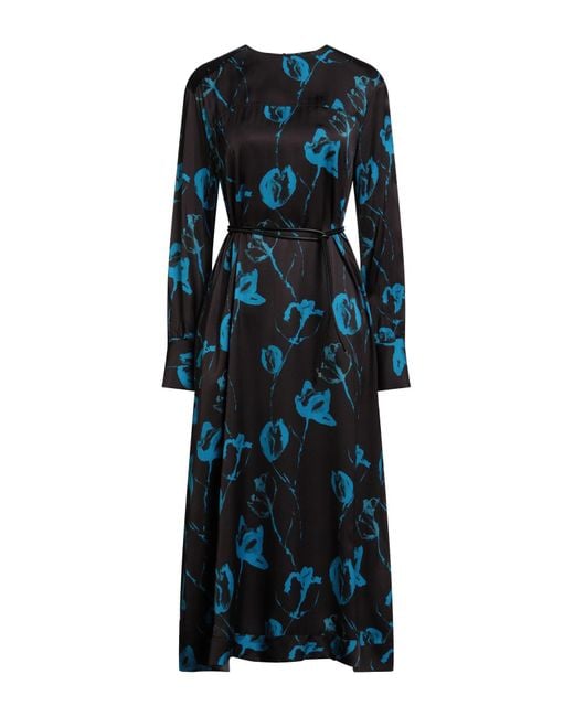 Liviana Conti Blue Dark Midi Dress Viscose