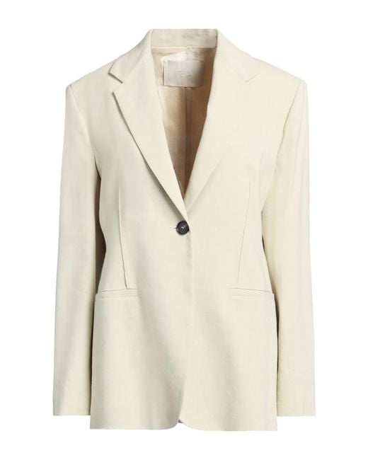 Tela Natural Sand Blazer Viscose, Linen, Elastane