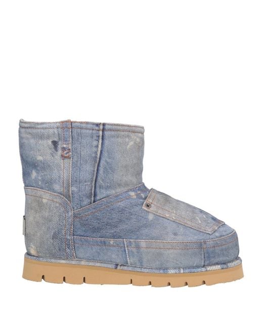 Acne Blue Ankle Boots Textile Fibers for men