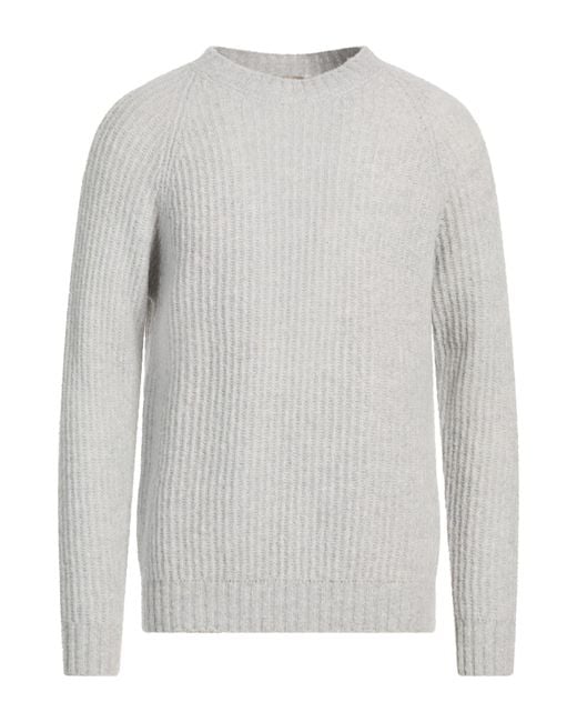Irish Crone Gray Sweater Virgin Wool, Cotton, Polyamide for men