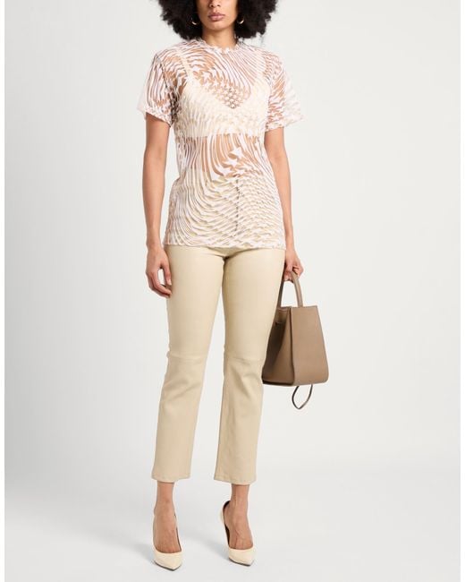 Mugler White Tulle Crewneck Short-Sleeve T-Shirt