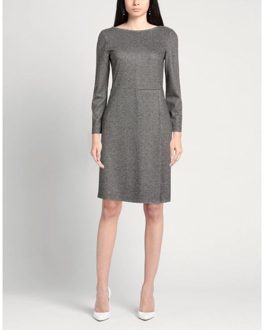 Weekend by Maxmara Gray Mini Dress Viscose, Polyester, Elastane