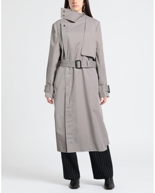 FEDERICO CINA Gray Overcoat & Trench Coat Polyester, Cotton