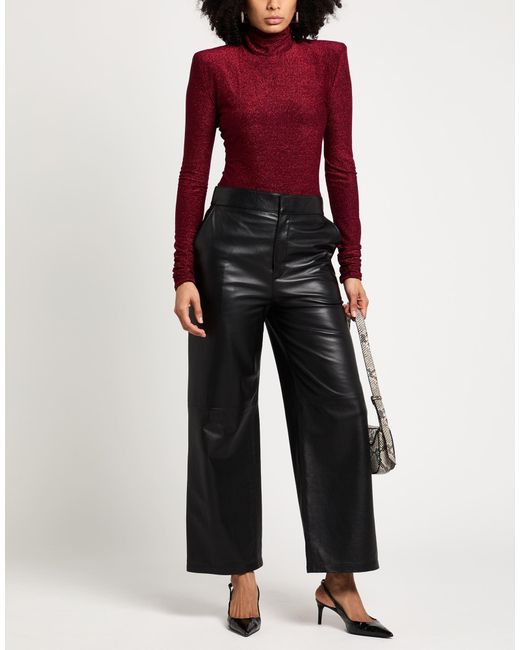 Alexandre Vauthier Red Bodysuit Viscose, Metallic Polyester, Polyamide, Elastane