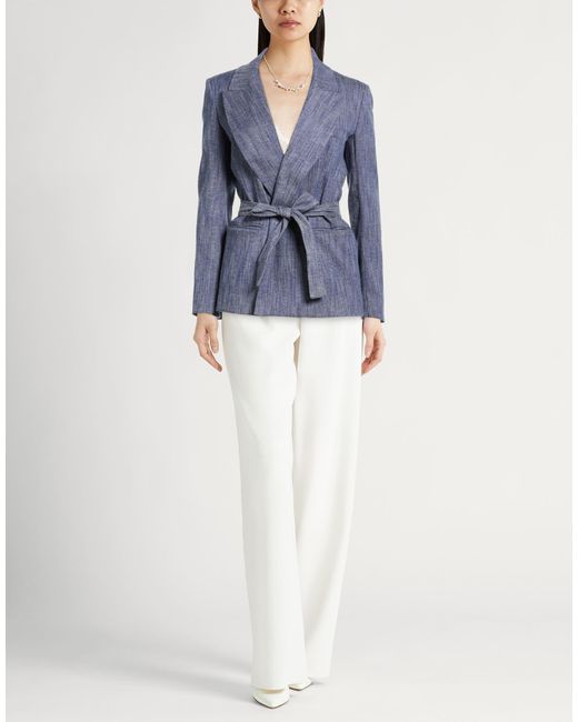 Liu Jo Blue Blazer Polyester, Cotton, Elastane