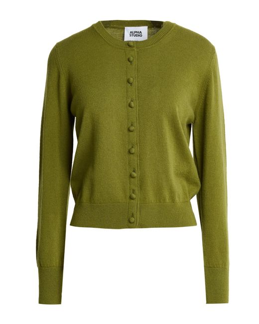 Alpha Studio Green Cardigan Geelong Wool