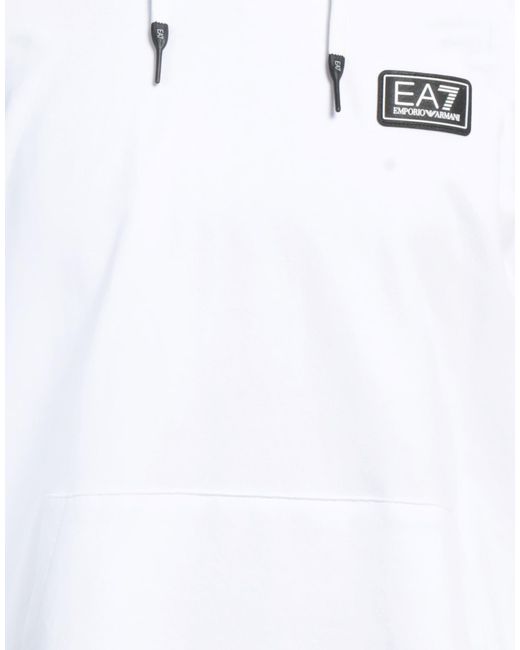 EA7 White Sweatshirt Cotton, Elastane, Polyamide for men