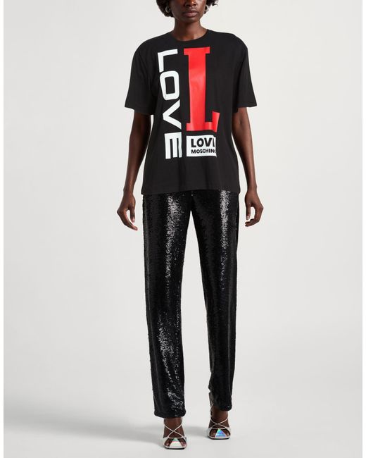 Love Moschino Black T-Shirt Cotton