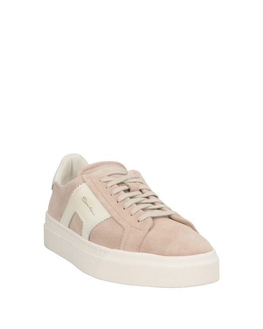 Santoni Natural Double Buckle Sneaker Sneakers Leather