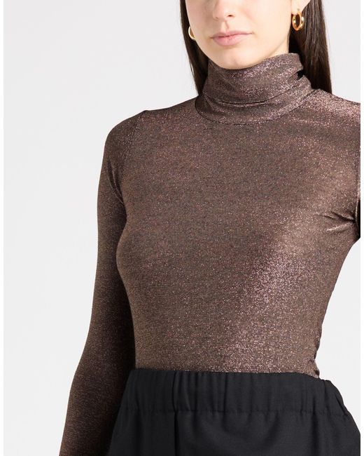 CROCHÈ Gray Turtleneck Polyester, Viscose, Polyamide, Metallic Polyester, Elastane