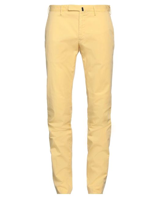 Incotex Yellow Pants Cotton, Elastane for men