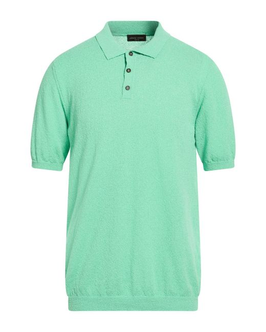 Roberto Collina Green Sweater Cotton, Polyamide for men