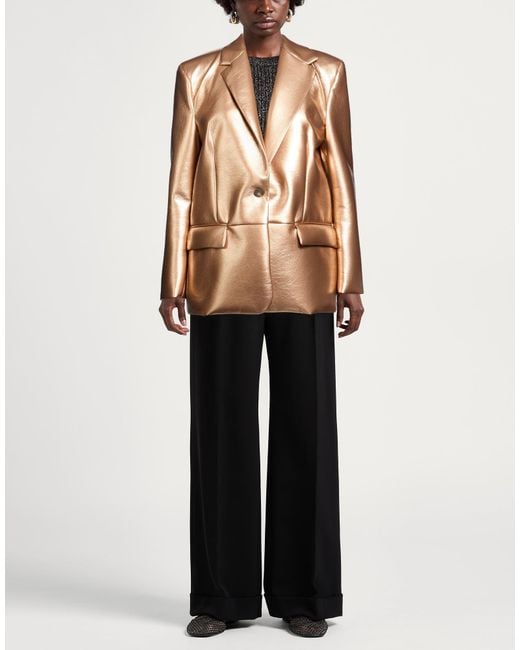 ViCOLO Brown Blazer Polyester, Polyurethane