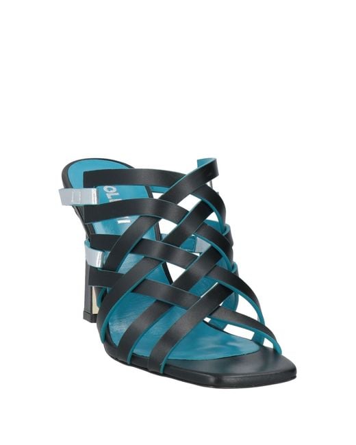 Pollini Blue Sandals Calfskin