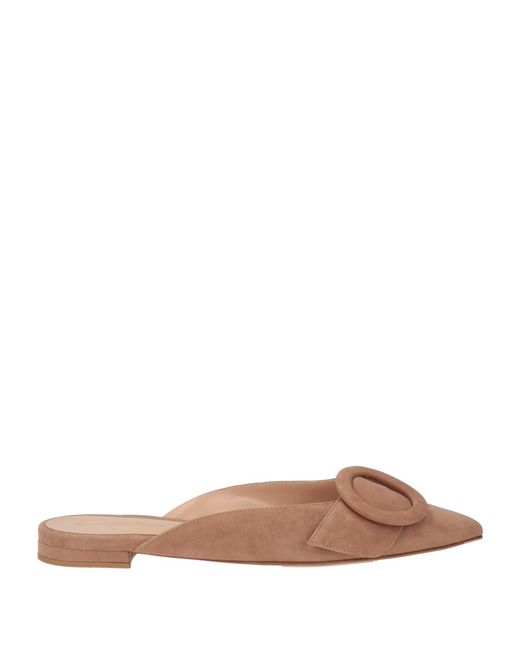 Gianvito Rossi Brown Sand Mules & Clogs Leather