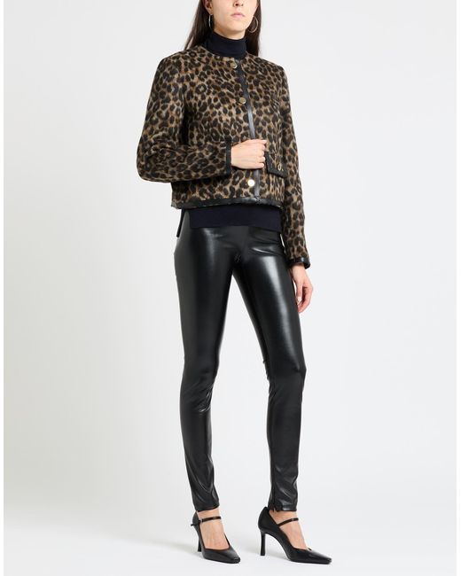Semicouture Black Taupe Jacket Acrylic, Polyester, Wool